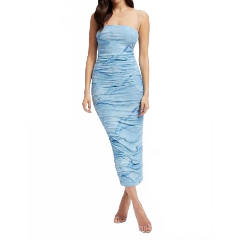 NWT Good American Meshed Midi Dress - Patchwork SIZE 1